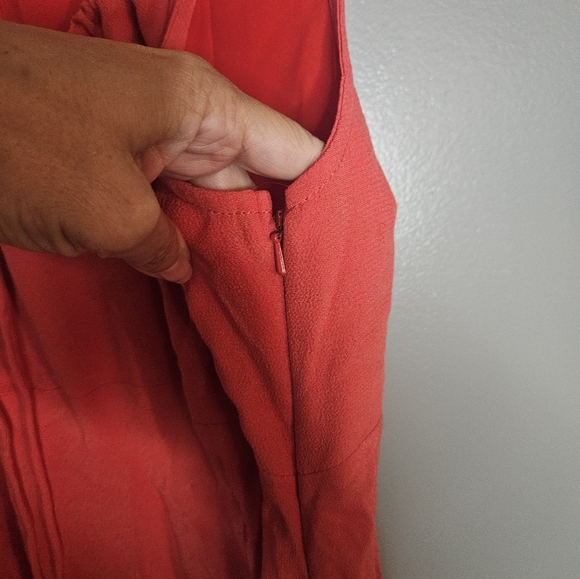 Treasure & Bond Ruched Bias Cut Maxi Dress in Red Cranberry - Picture 4 of 6